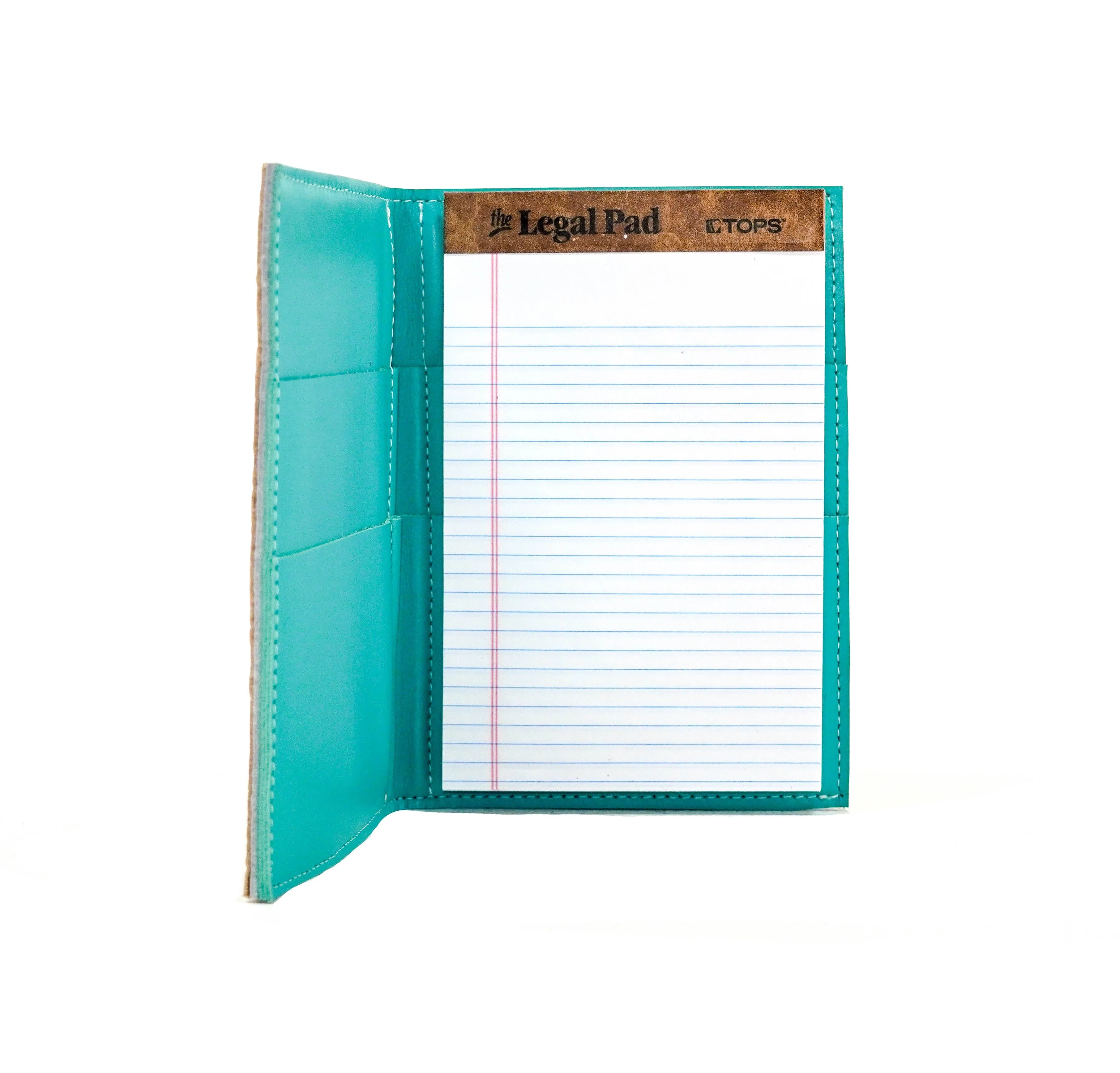 Small Notepad Cover - Light Brindle w/ Turquoise tool