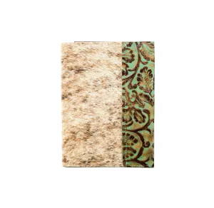 Small Notepad Cover - Light Brindle w/ Turquoise tool