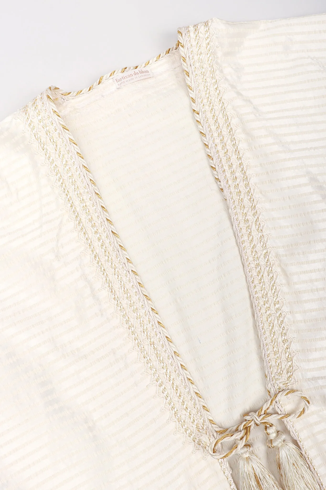 Striped Satin Seersucker Caftan Robe