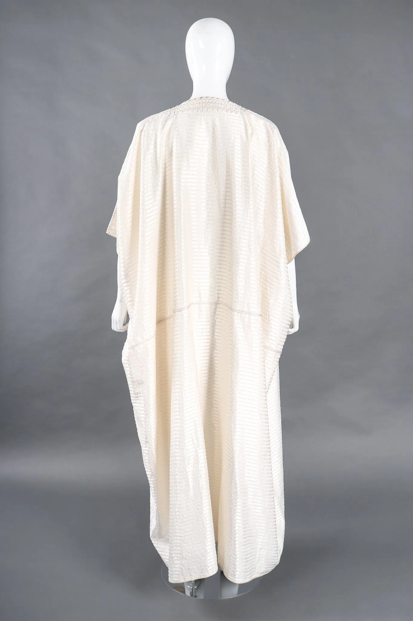 Striped Satin Seersucker Caftan Robe