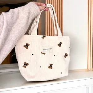 Teddy Bear Corduroy Makeup Bags