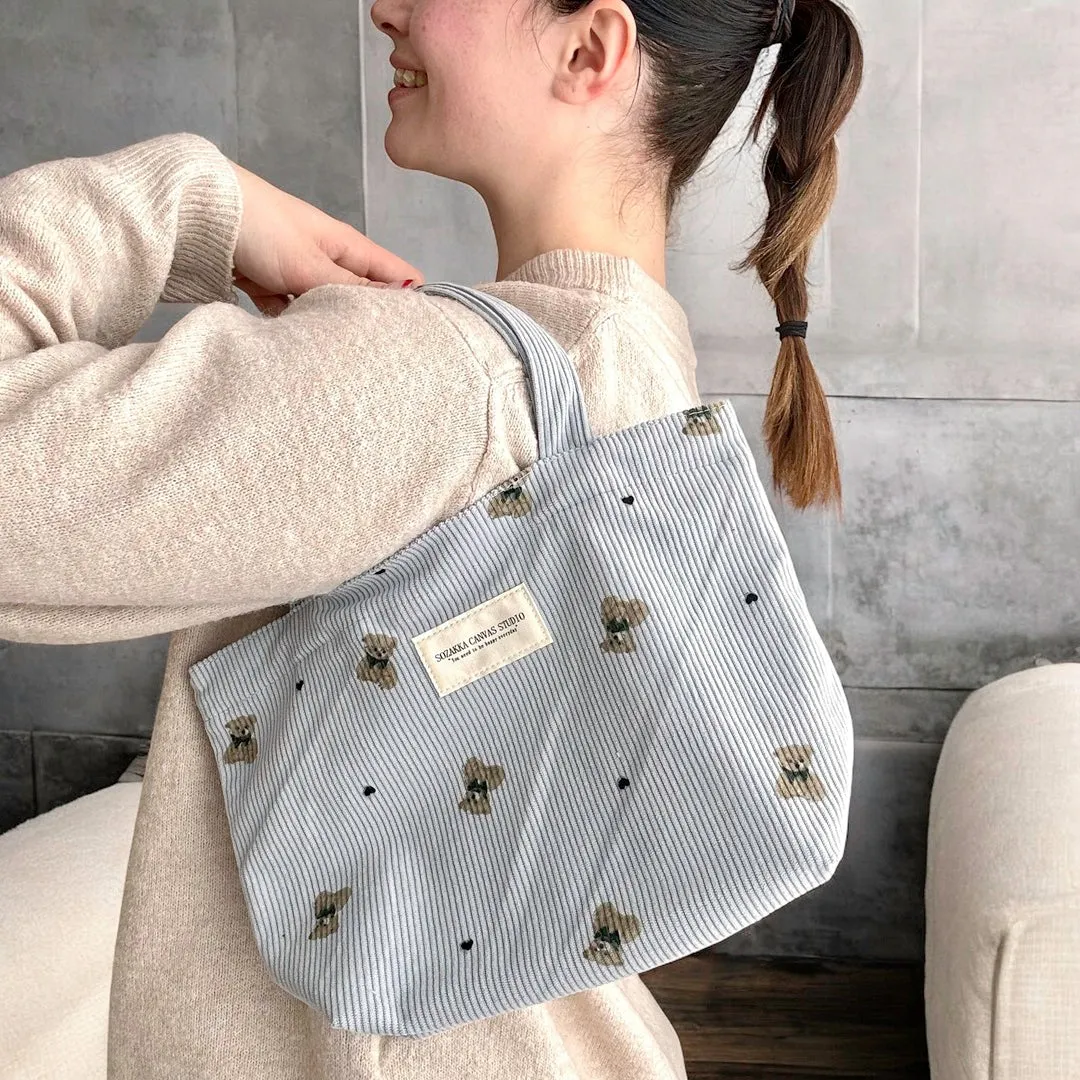 Teddy Bear Corduroy Makeup Bags
