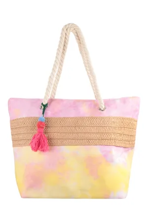 TIE DYE WITH TASSEL WOMENS FASHION TOTE BAG