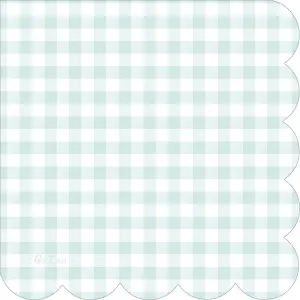 Tovaglioli in Carta Vichy Mint con Smerlo 33 x 33 cm - 16 pezzi