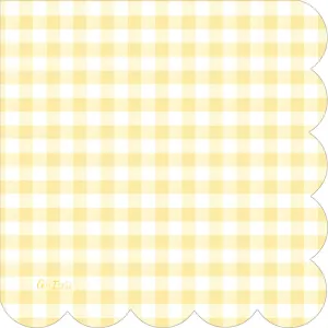Tovaglioli in Carta Vichy Yellow con Smerlo 33 x 33 cm - 16 pezzi
