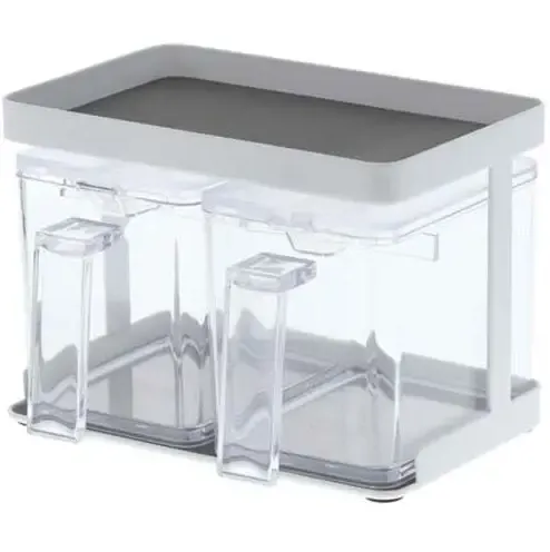 White Storage Container with Rack