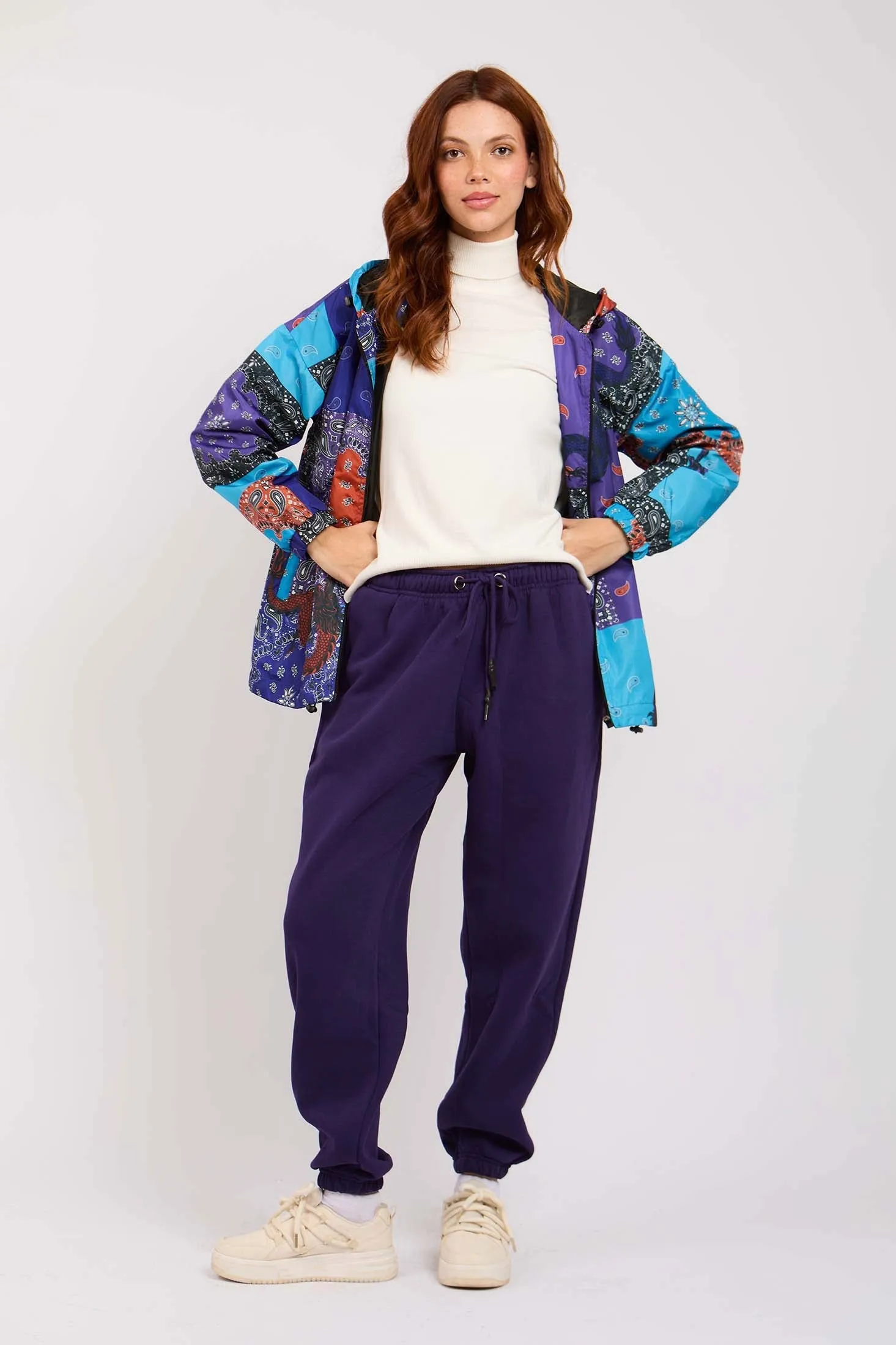 Women Bandana Waterproof Jacket Multicolor