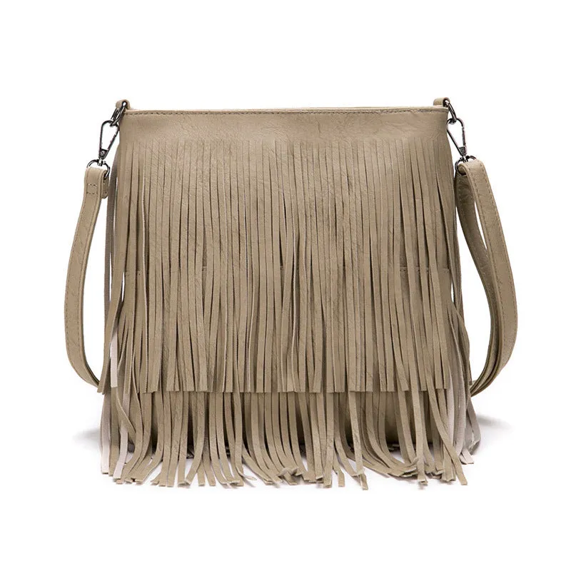 Women's Glamorous New Big Fashion Tassel Crossbody Bags