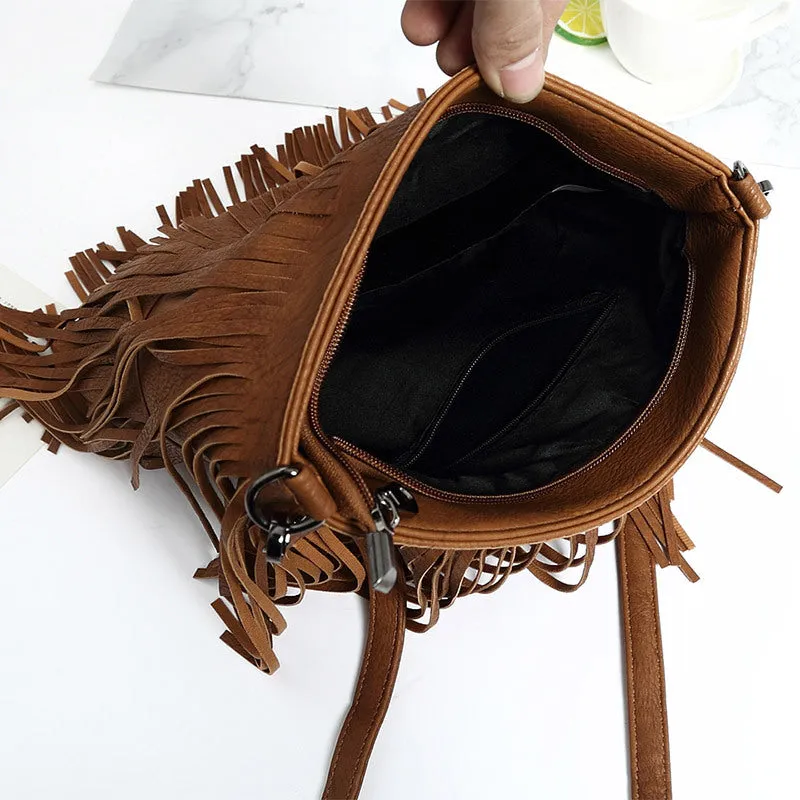 Women's Glamorous New Big Fashion Tassel Crossbody Bags