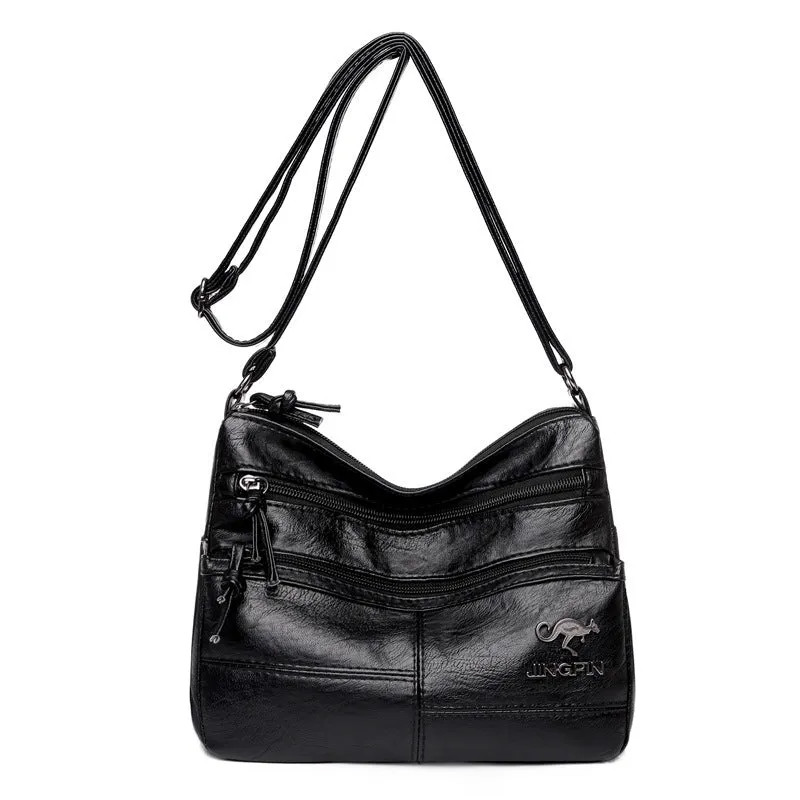 Women's Soft Leather Retro Simple Fashion Large Shoulder Bags