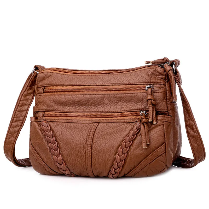 Women's Soft Leather Retro Simple Fashion Large Shoulder Bags