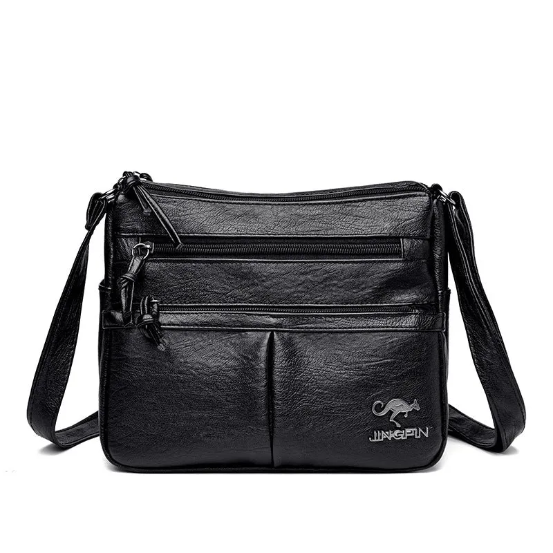 Women's Soft Leather Retro Simple Fashion Large Shoulder Bags
