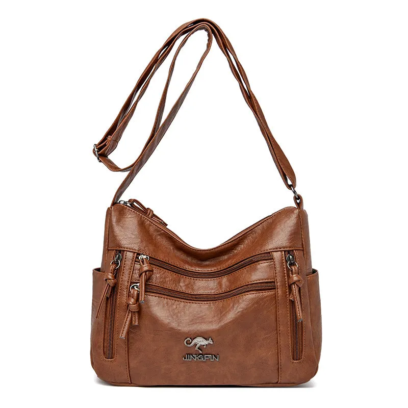 Women's Soft Leather Retro Simple Fashion Large Shoulder Bags