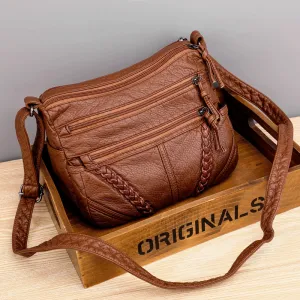Women's Soft Leather Retro Simple Fashion Large Shoulder Bags