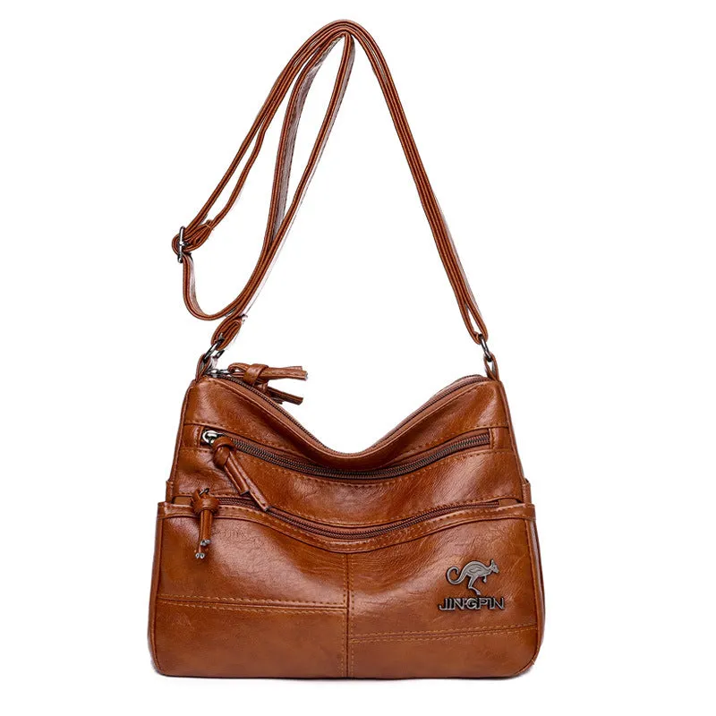 Women's Soft Leather Retro Simple Fashion Large Shoulder Bags
