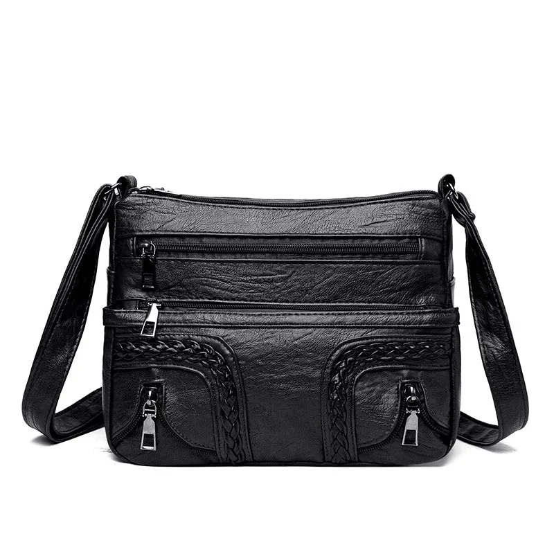 Women's Soft Leather Retro Simple Fashion Large Shoulder Bags