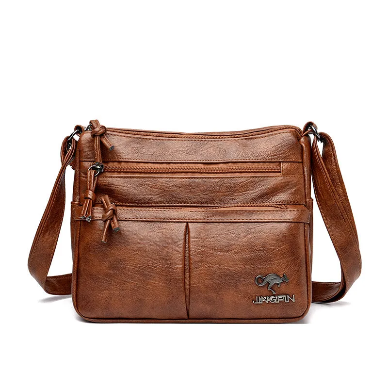 Women's Soft Leather Retro Simple Fashion Large Shoulder Bags