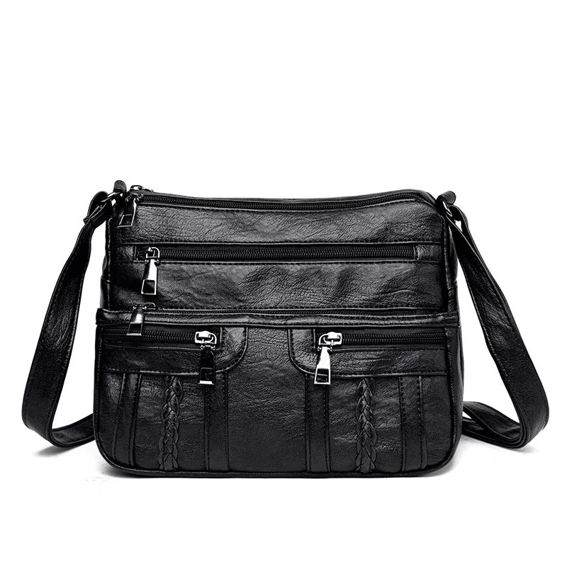 Women's Soft Leather Retro Simple Fashion Large Shoulder Bags