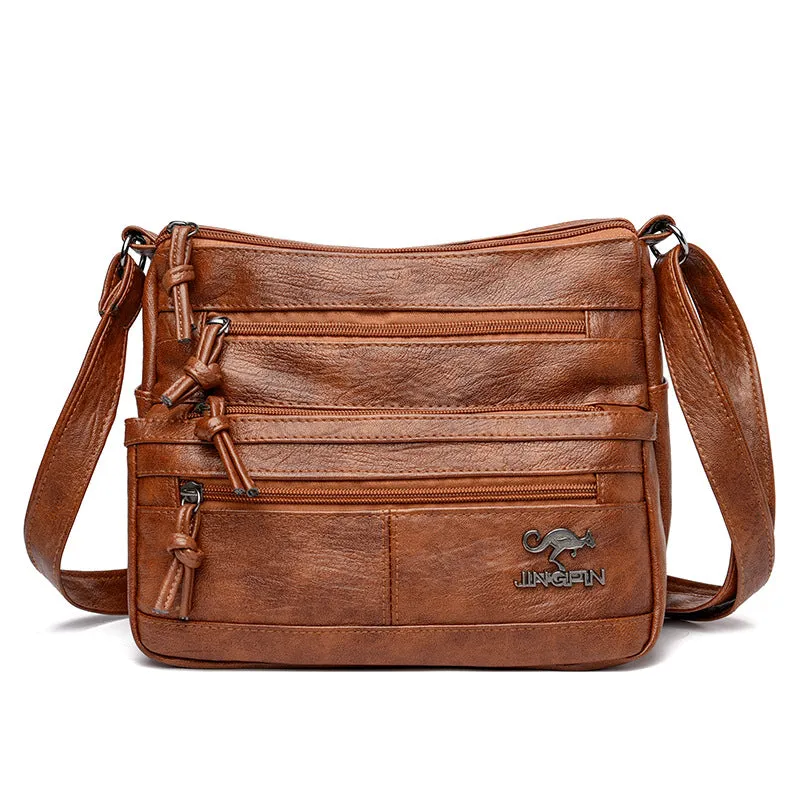 Women's Soft Leather Retro Simple Fashion Large Shoulder Bags