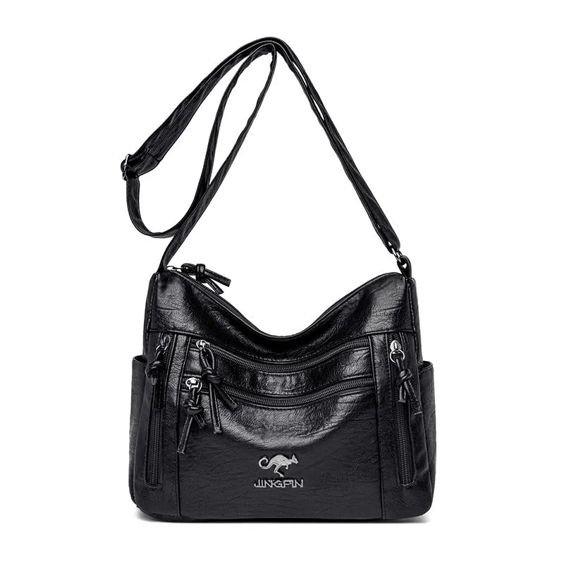 Women's Soft Leather Retro Simple Fashion Large Shoulder Bags