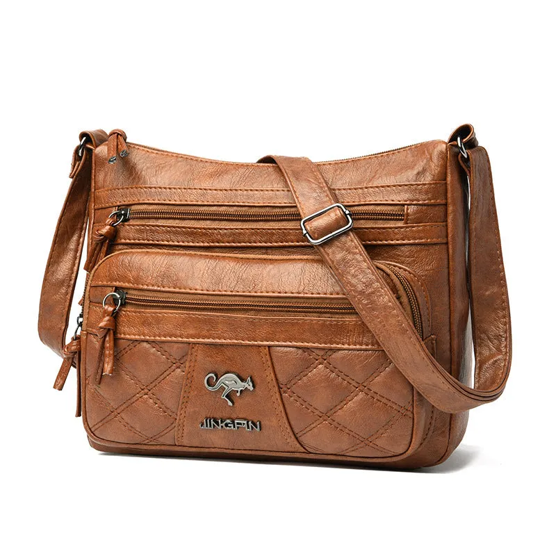 Women's Soft Leather Retro Simple Fashion Large Shoulder Bags