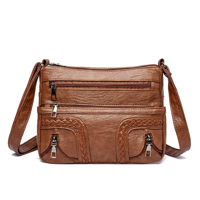 Women's Soft Leather Retro Simple Fashion Large Shoulder Bags