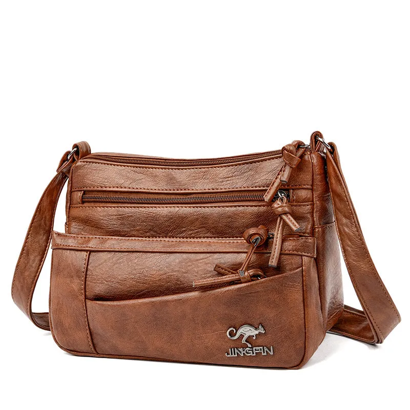 Women's Soft Leather Retro Simple Fashion Large Shoulder Bags