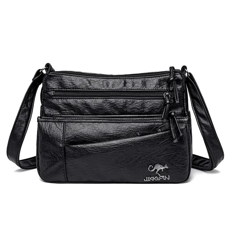 Women's Soft Leather Retro Simple Fashion Large Shoulder Bags