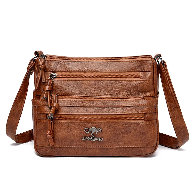 Women's Soft Leather Retro Simple Fashion Large Shoulder Bags