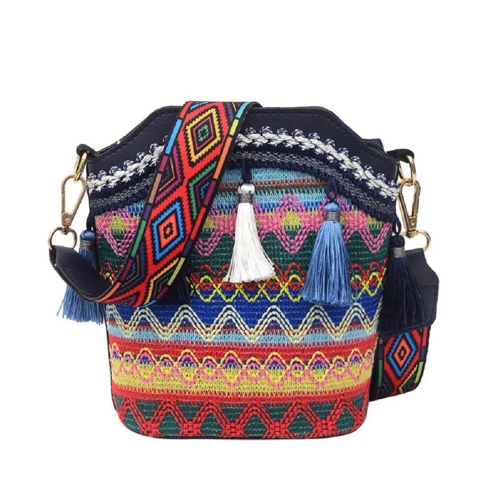 Women's Tourism Scenic Spot Ethnic Style Woven Ribbon Crossbody Bags