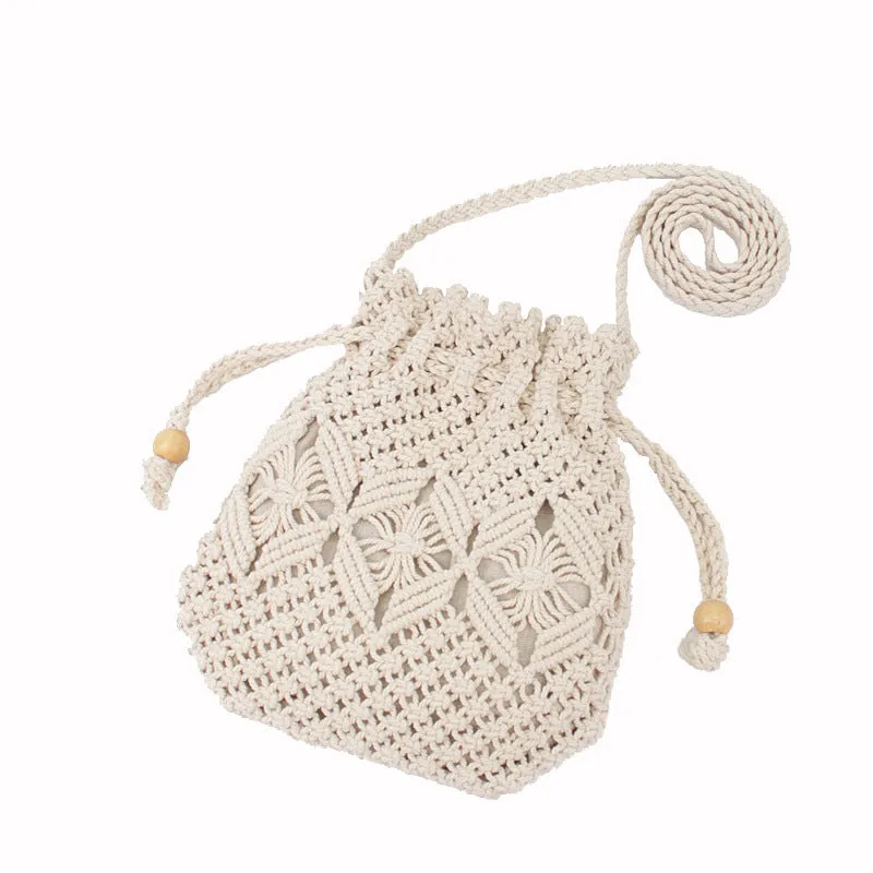 Woven Mori Cotton Thread Fresh Hollow Crossbody Bags